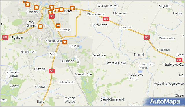 mapa Grędzice gmina Ciechanów, Grędzice gmina Ciechanów na mapie Targeo