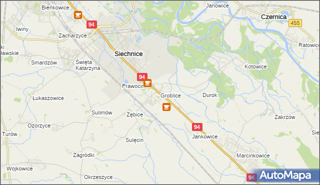 mapa Groblice, Groblice na mapie Targeo