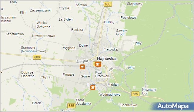 mapa Hajnówka, Hajnówka na mapie Targeo