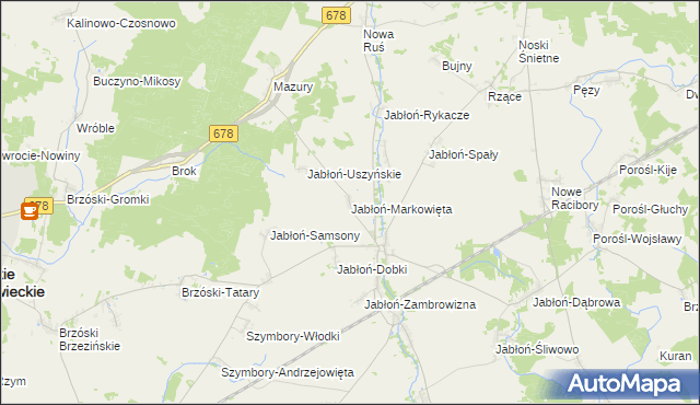 mapa Jabłoń-Markowięta, Jabłoń-Markowięta na mapie Targeo