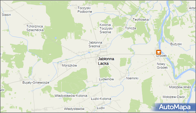 mapa Jabłonna Lacka, Jabłonna Lacka na mapie Targeo