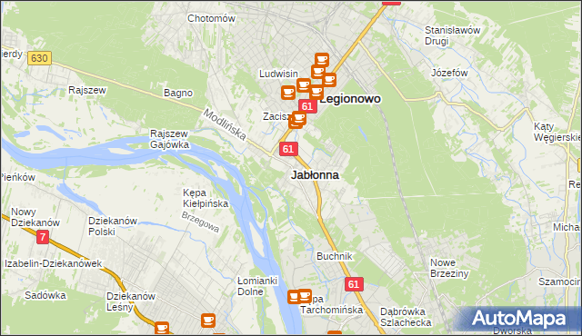 mapa Jabłonna powiat legionowski, Jabłonna powiat legionowski na mapie Targeo