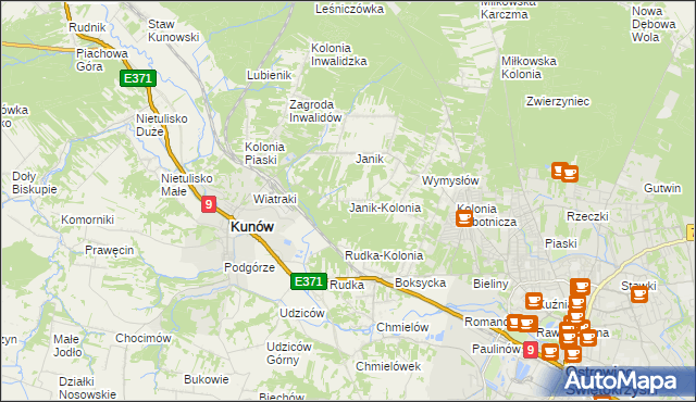 mapa Janik-Kolonia, Janik-Kolonia na mapie Targeo