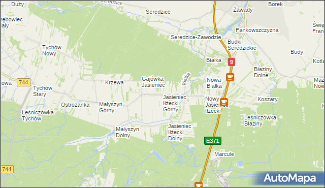 mapa Jasieniec Iłżecki Górny, Jasieniec Iłżecki Górny na mapie Targeo