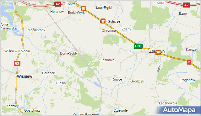 mapa Jasionka gmina Zbuczyn, Jasionka gmina Zbuczyn na mapie Targeo