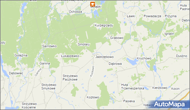 mapa Jastrzębowo, Jastrzębowo na mapie Targeo