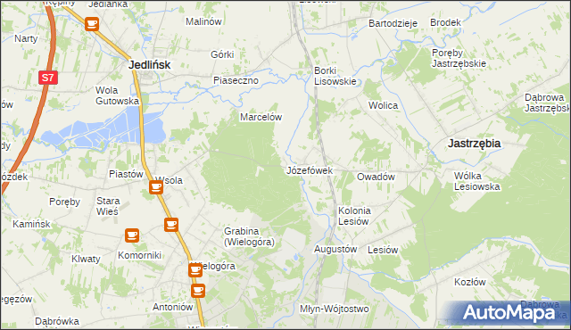 mapa Józefówek, Józefówek na mapie Targeo