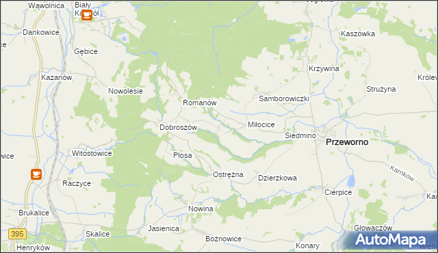 mapa Kaczowice gmina Przeworno, Kaczowice gmina Przeworno na mapie Targeo