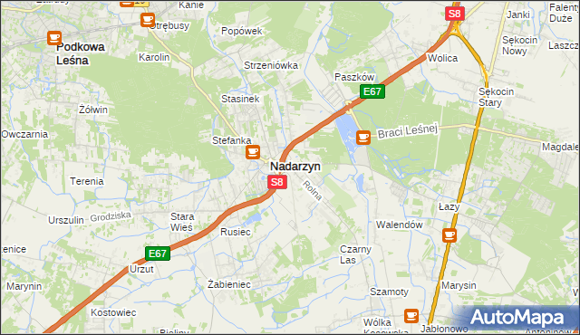 mapa Kajetany, Kajetany na mapie Targeo