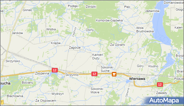 mapa Kamień Duży gmina Wieniawa, Kamień Duży gmina Wieniawa na mapie Targeo