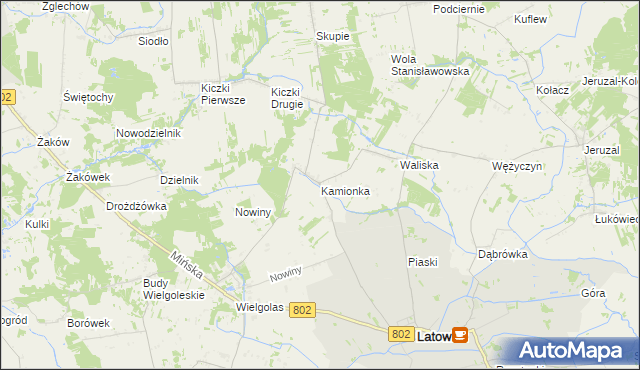 mapa Kamionka gmina Latowicz, Kamionka gmina Latowicz na mapie Targeo