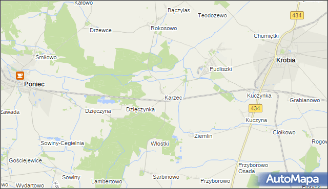 mapa Karzec, Karzec na mapie Targeo
