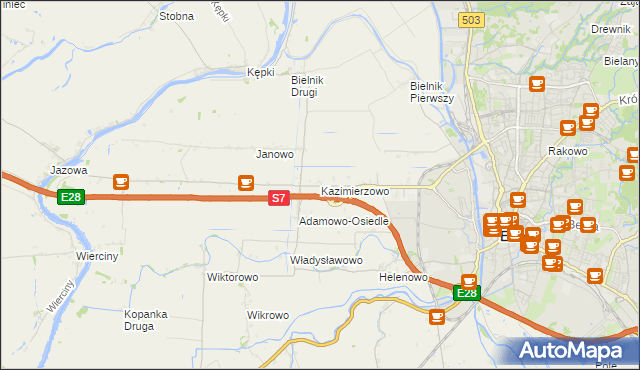 mapa Kazimierzowo gmina Elbląg, Kazimierzowo gmina Elbląg na mapie Targeo