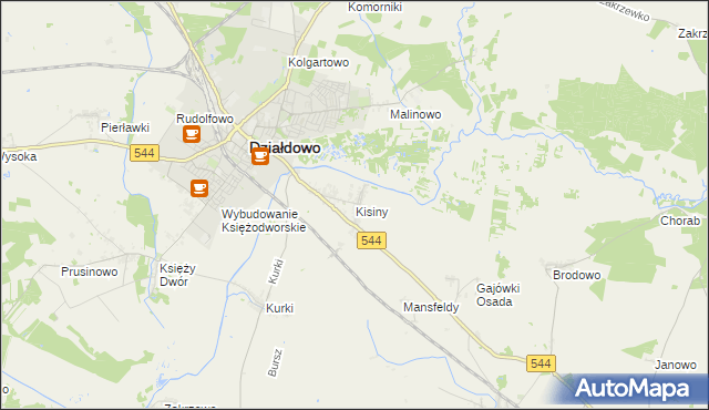 mapa Kisiny, Kisiny na mapie Targeo