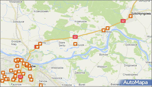 mapa Klucze gmina Głogów, Klucze gmina Głogów na mapie Targeo