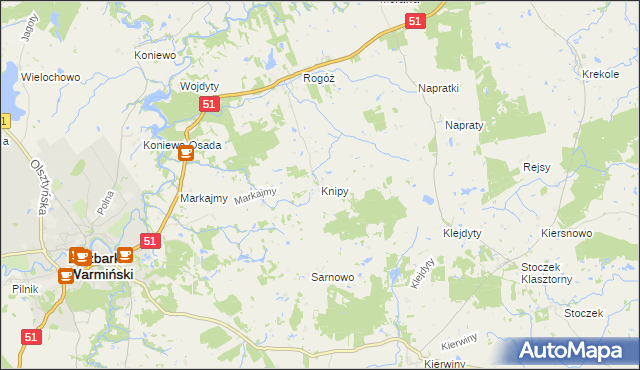 mapa Knipy, Knipy na mapie Targeo