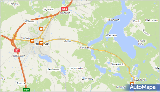 mapa Kołatek, Kołatek na mapie Targeo