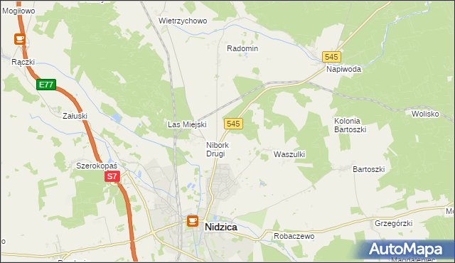 mapa Kolonia Waszulki, Kolonia Waszulki na mapie Targeo