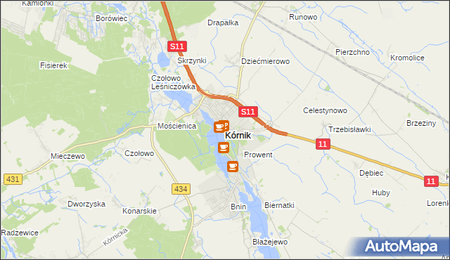 mapa Kórnik, Kórnik na mapie Targeo