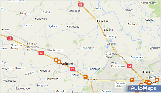 mapa Kościerzyn, Kościerzyn na mapie Targeo