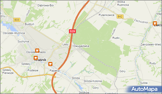 mapa Kraśnik powiat kraśnicki, Kraśnik powiat kraśnicki na mapie Targeo