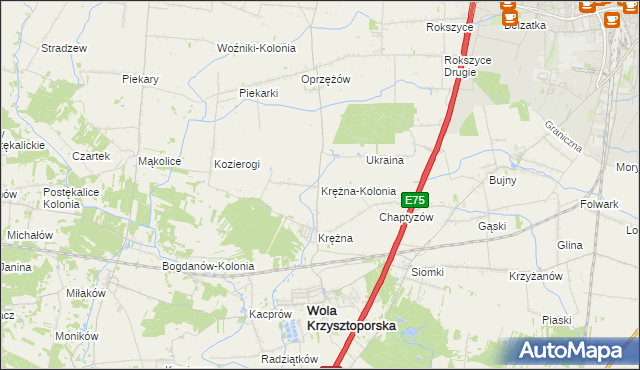 mapa Krężna-Kolonia, Krężna-Kolonia na mapie Targeo