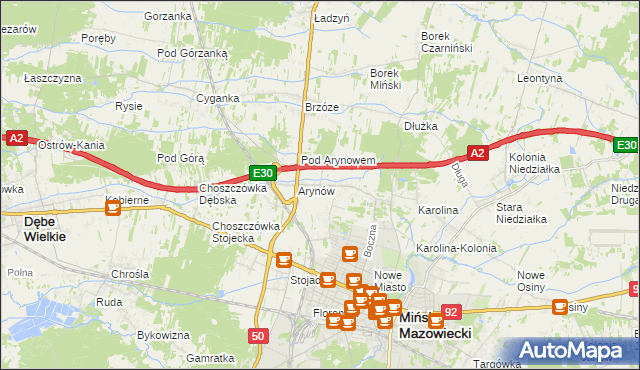 mapa Królewiec gmina Mińsk Mazowiecki, Królewiec gmina Mińsk Mazowiecki na mapie Targeo
