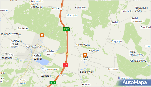 mapa Krzeszówka, Krzeszówka na mapie Targeo