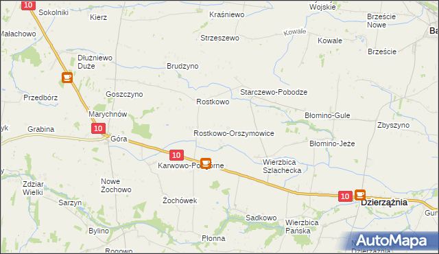 mapa Krzywanice-Trojany, Krzywanice-Trojany na mapie Targeo