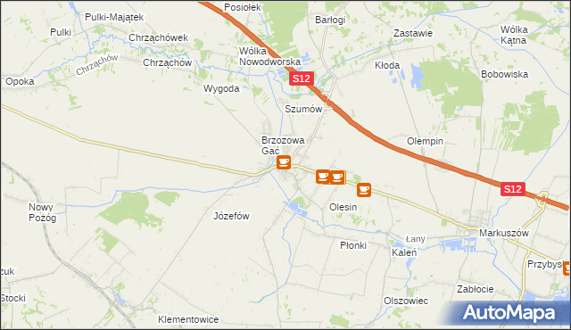 mapa Kurów powiat puławski, Kurów powiat puławski na mapie Targeo