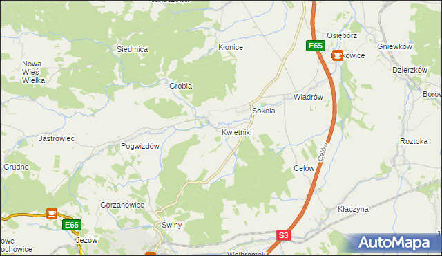 mapa Kwietniki, Kwietniki na mapie Targeo