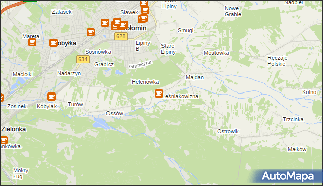 mapa Leśniakowizna, Leśniakowizna na mapie Targeo