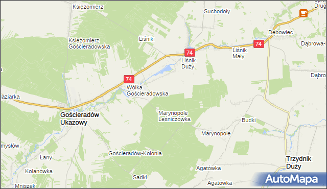 mapa Liśnik Duży-Kolonia, Liśnik Duży-Kolonia na mapie Targeo