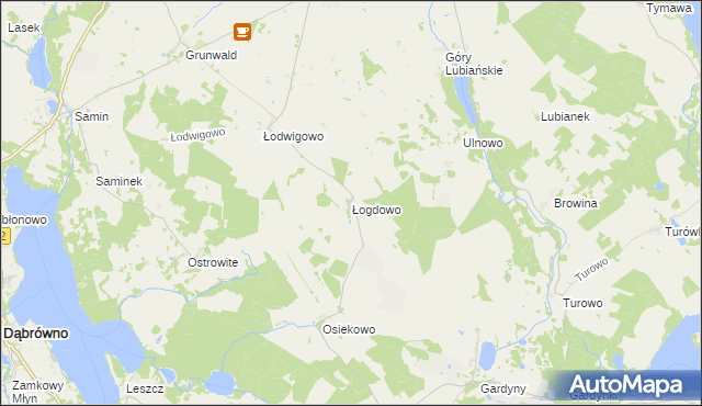 mapa Łogdowo, Łogdowo na mapie Targeo