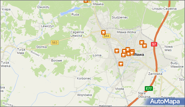 mapa Łomia, Łomia na mapie Targeo