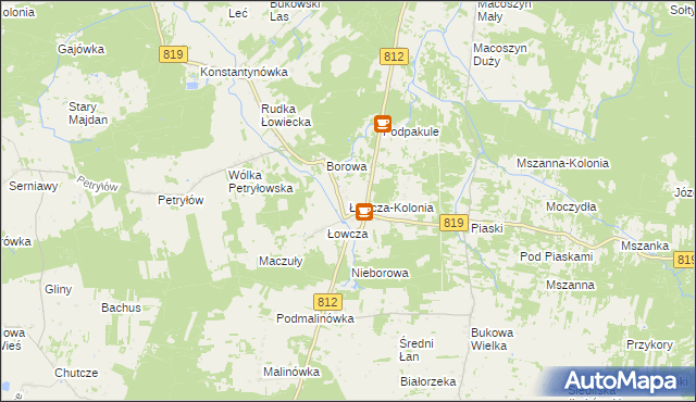 mapa Łowcza-Kolonia, Łowcza-Kolonia na mapie Targeo