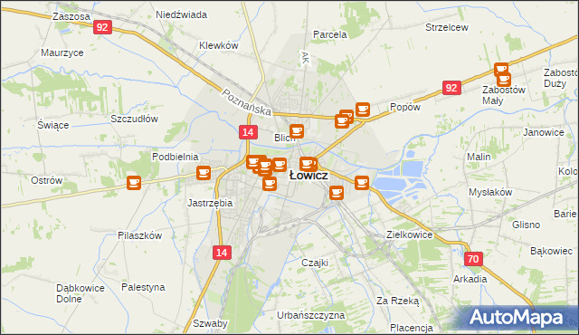 mapa Łowicza, Łowicz na mapie Targeo