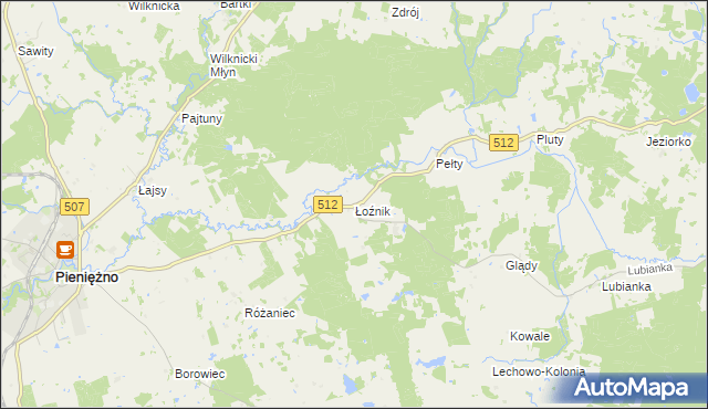 mapa Łoźnik, Łoźnik na mapie Targeo