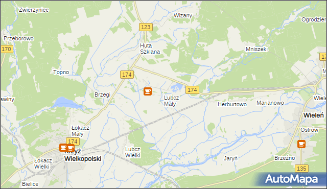 mapa Lubcz Mały, Lubcz Mały na mapie Targeo