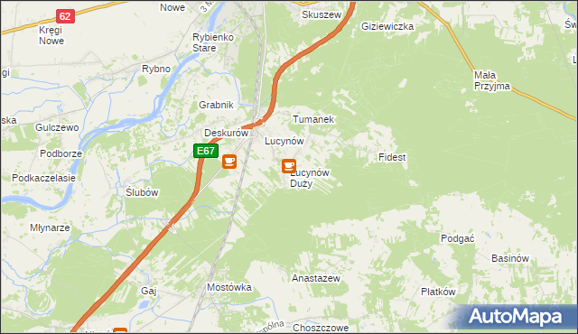 mapa Lucynów Duży, Lucynów Duży na mapie Targeo