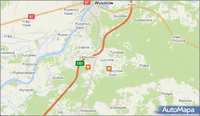 mapa Lucynów gmina Wyszków, Lucynów gmina Wyszków na mapie Targeo