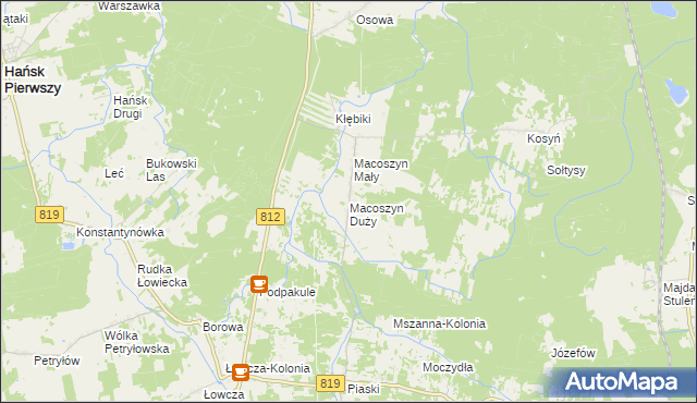 mapa Macoszyn Duży, Macoszyn Duży na mapie Targeo