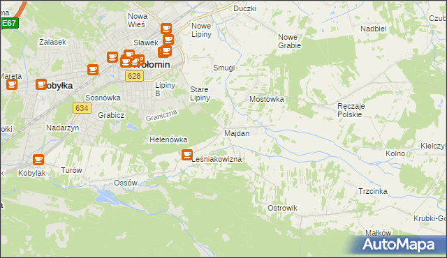 mapa Majdan gmina Wołomin, Majdan gmina Wołomin na mapie Targeo