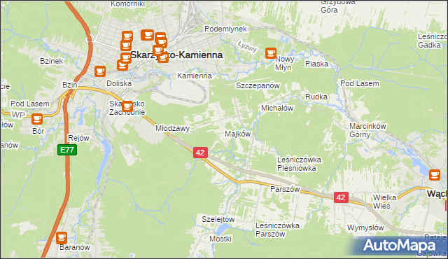 mapa Majków, Majków na mapie Targeo