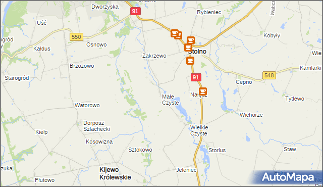 mapa Małe Czyste, Małe Czyste na mapie Targeo