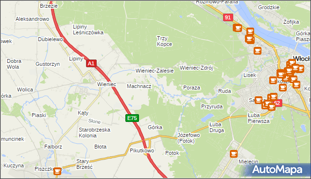 mapa Marianki gmina Brześć Kujawski, Marianki gmina Brześć Kujawski na mapie Targeo