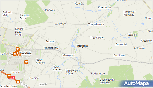 mapa Mełgiew, Mełgiew na mapie Targeo