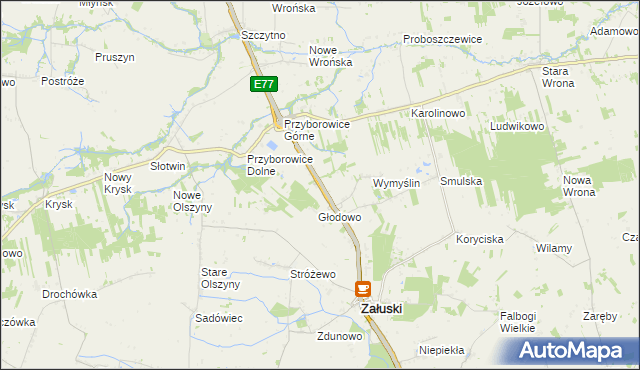 mapa Michałówek gmina Załuski, Michałówek gmina Załuski na mapie Targeo