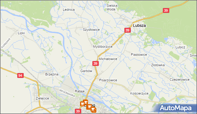 mapa Michałowice gmina Lubsza, Michałowice gmina Lubsza na mapie Targeo