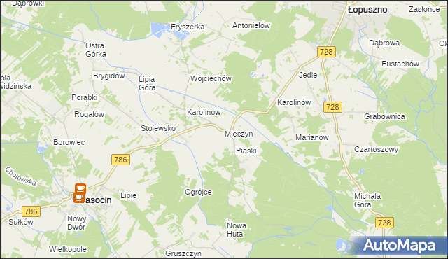 mapa Mieczyn, Mieczyn na mapie Targeo